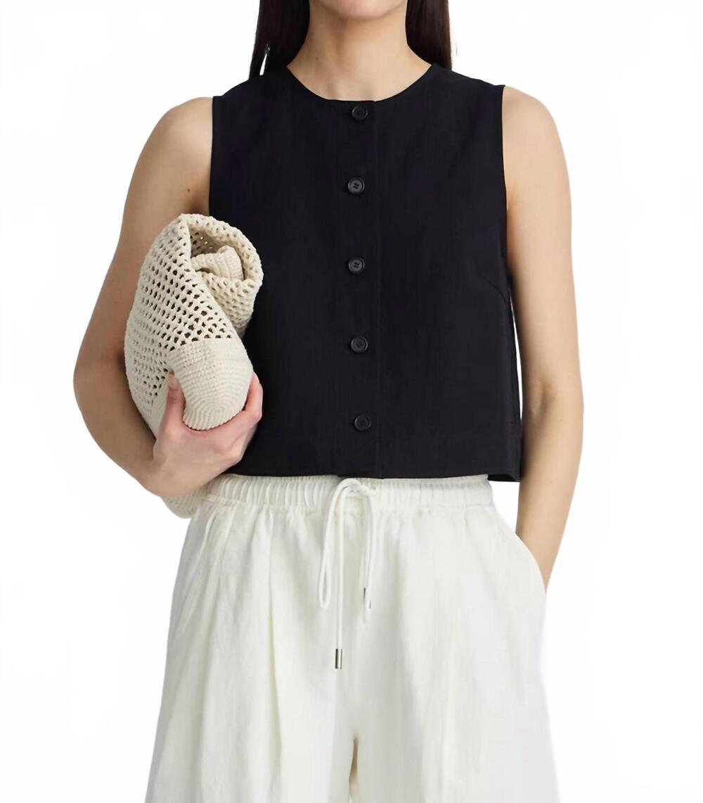 NEW APIECE APART godet tank top in black